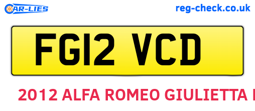 FG12VCD are the vehicle registration plates.