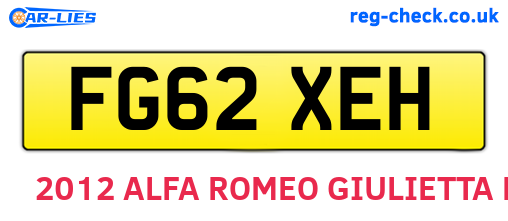 FG62XEH are the vehicle registration plates.