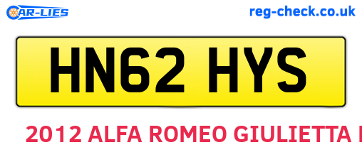 HN62HYS are the vehicle registration plates.