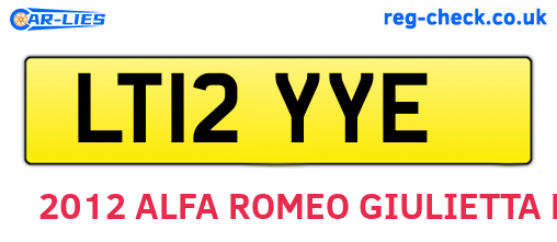 LT12YYE are the vehicle registration plates.