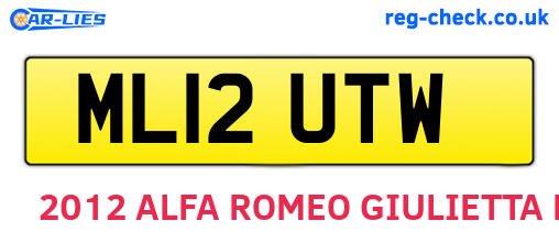 ML12UTW are the vehicle registration plates.