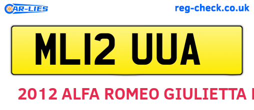 ML12UUA are the vehicle registration plates.