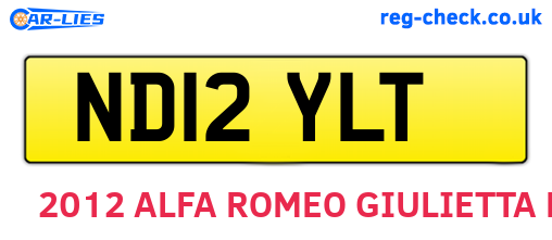 ND12YLT are the vehicle registration plates.