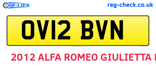 OV12BVN are the vehicle registration plates.