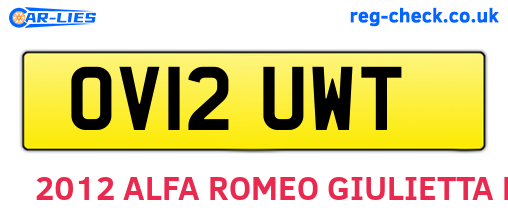 OV12UWT are the vehicle registration plates.