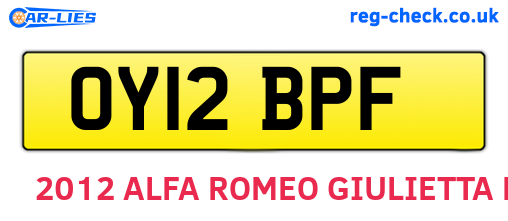 OY12BPF are the vehicle registration plates.
