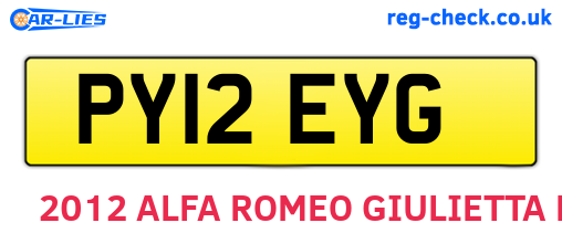 PY12EYG are the vehicle registration plates.