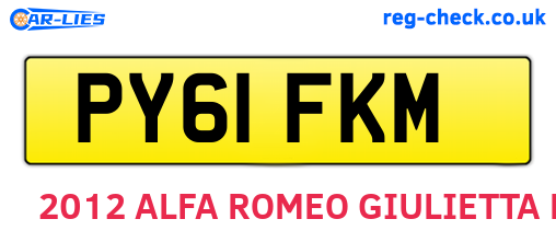 PY61FKM are the vehicle registration plates.