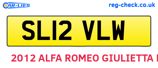 SL12VLW are the vehicle registration plates.