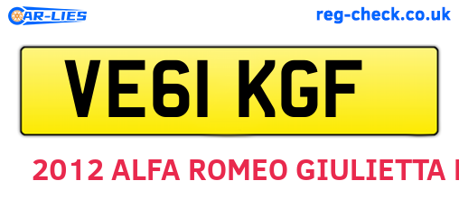 VE61KGF are the vehicle registration plates.