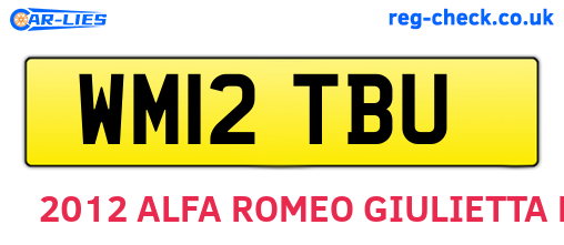 WM12TBU are the vehicle registration plates.