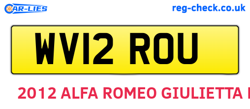 WV12ROU are the vehicle registration plates.