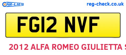 FG12NVF are the vehicle registration plates.