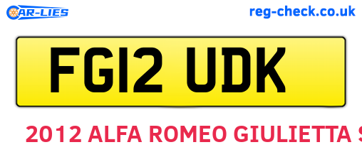 FG12UDK are the vehicle registration plates.