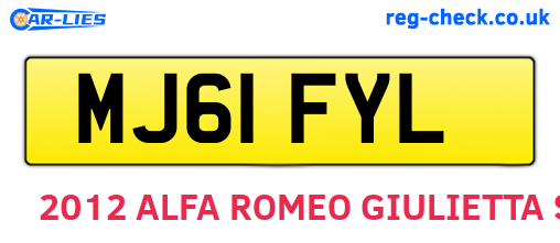 MJ61FYL are the vehicle registration plates.