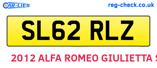 SL62RLZ are the vehicle registration plates.