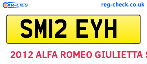 SM12EYH are the vehicle registration plates.