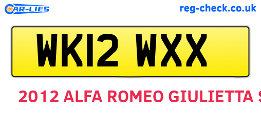 WK12WXX are the vehicle registration plates.