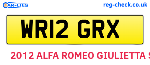 WR12GRX are the vehicle registration plates.