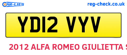 YD12VYV are the vehicle registration plates.