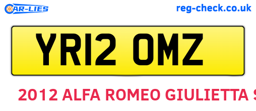 YR12OMZ are the vehicle registration plates.
