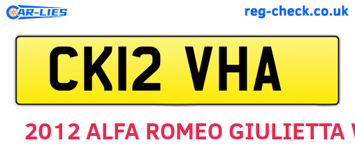 CK12VHA are the vehicle registration plates.