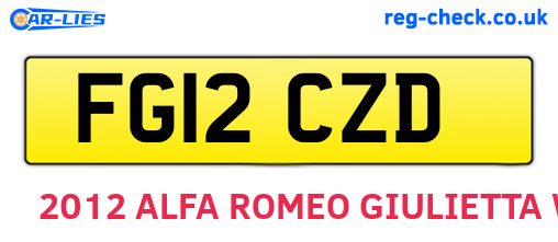 FG12CZD are the vehicle registration plates.