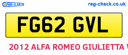 FG62GVL are the vehicle registration plates.