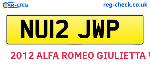 NU12JWP are the vehicle registration plates.