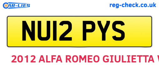 NU12PYS are the vehicle registration plates.