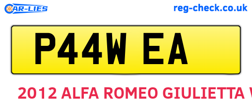 P44WEA are the vehicle registration plates.