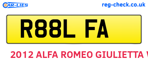 R88LFA are the vehicle registration plates.