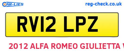 RV12LPZ are the vehicle registration plates.