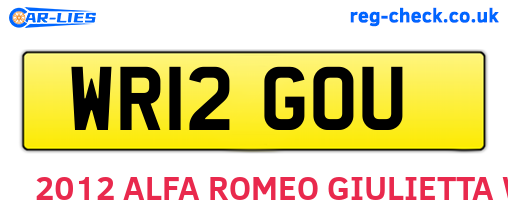 WR12GOU are the vehicle registration plates.