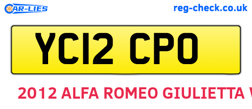 YC12CPO are the vehicle registration plates.