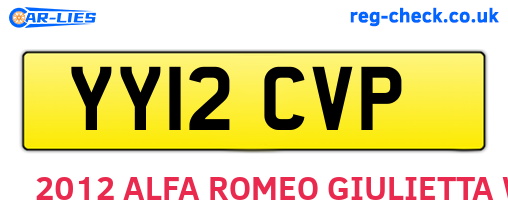 YY12CVP are the vehicle registration plates.