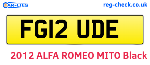 FG12UDE are the vehicle registration plates.