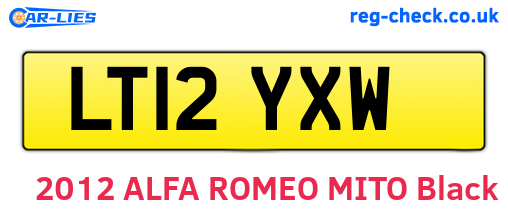 LT12YXW are the vehicle registration plates.