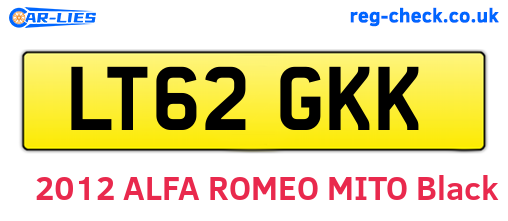 LT62GKK are the vehicle registration plates.