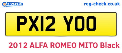 PX12YOO are the vehicle registration plates.