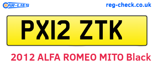 PX12ZTK are the vehicle registration plates.