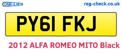 PY61FKJ are the vehicle registration plates.