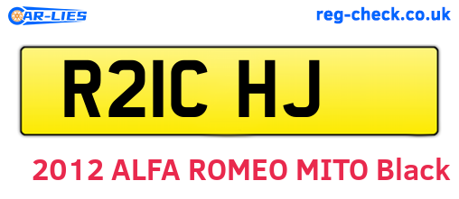 R21CHJ are the vehicle registration plates.