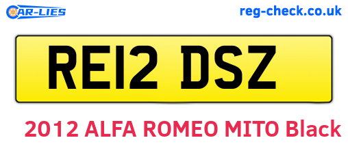 RE12DSZ are the vehicle registration plates.
