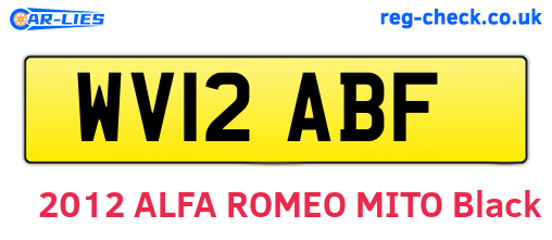 WV12ABF are the vehicle registration plates.