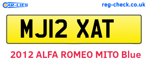 MJ12XAT are the vehicle registration plates.