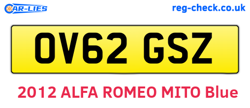 OV62GSZ are the vehicle registration plates.