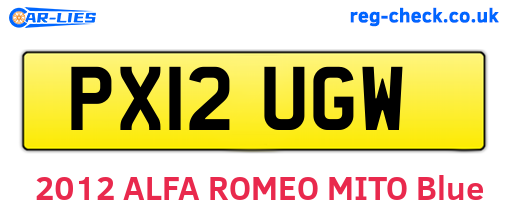 PX12UGW are the vehicle registration plates.