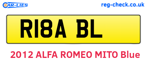 R18ABL are the vehicle registration plates.
