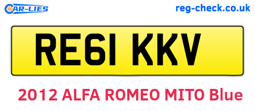 RE61KKV are the vehicle registration plates.